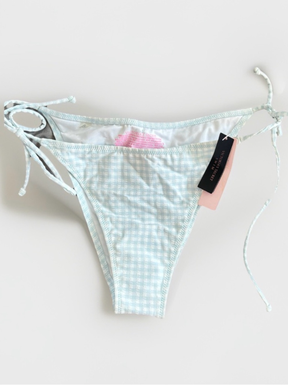 Victoria’s Secret Women’s Plaid Blue Bikini Bottom Size Small NWT